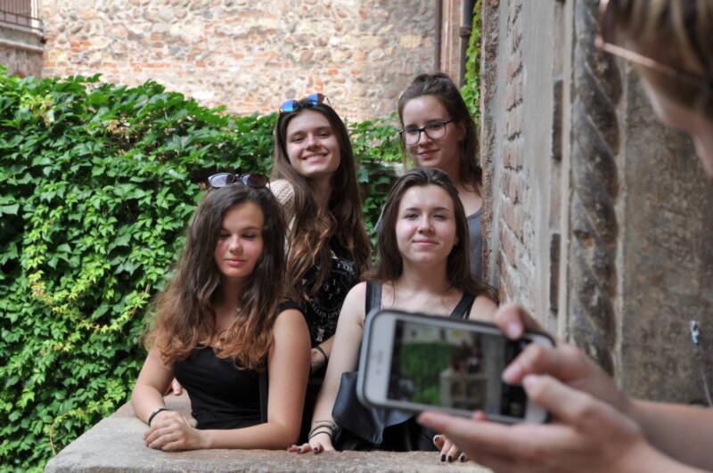 Włochy - Balkon Julii w Weronie - obozy młodzieżowe Atas